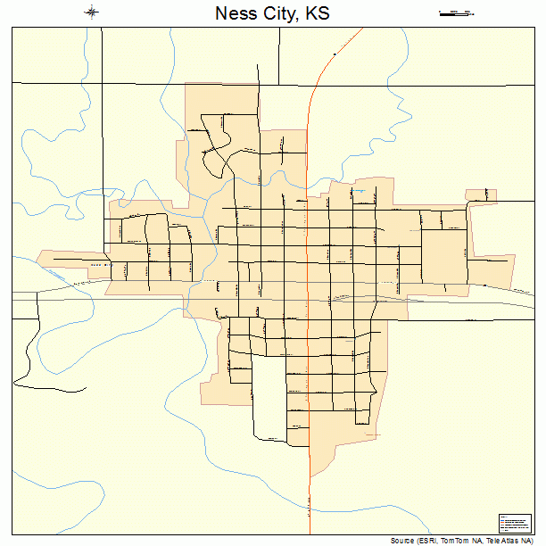 Ness City, KS street map