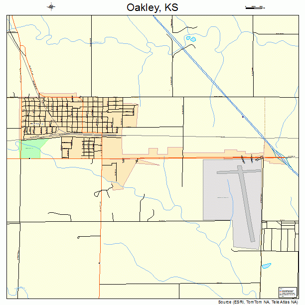 Oakley, KS street map