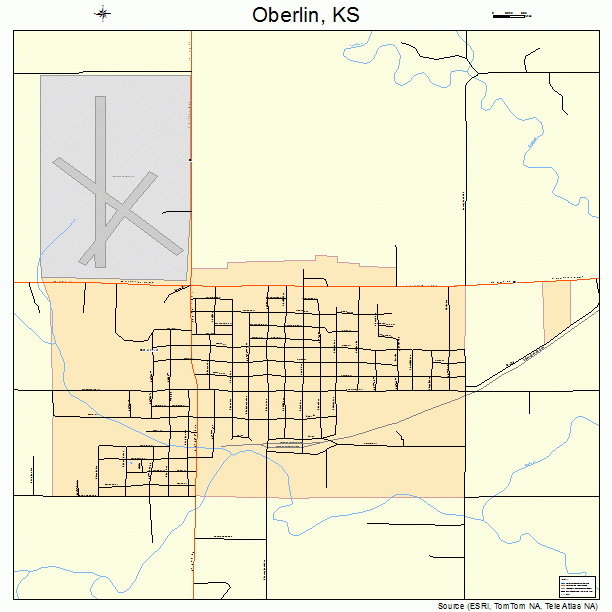 Oberlin, KS street map