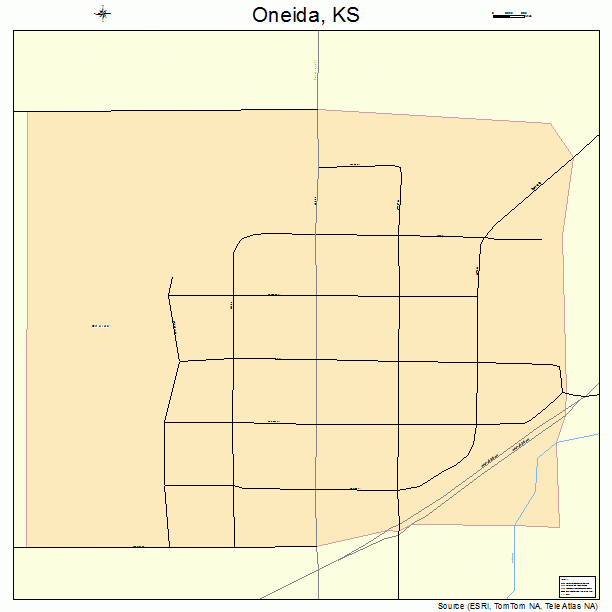 Oneida, KS street map