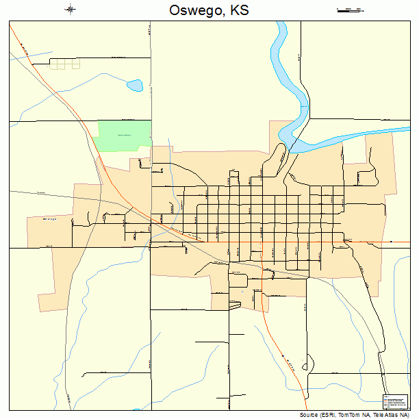 Oswego, KS street map
