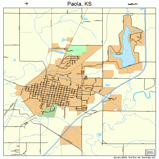 Paola, KS street map