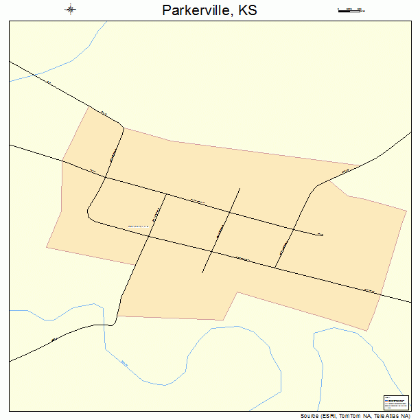 Parkerville, KS street map