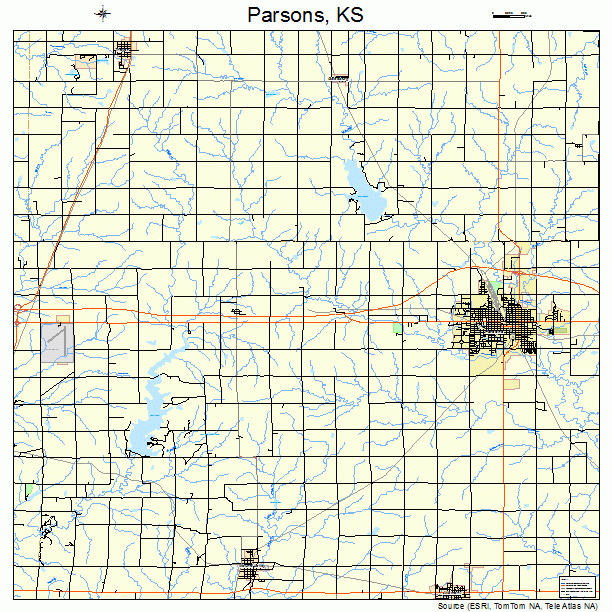 Parsons, KS street map