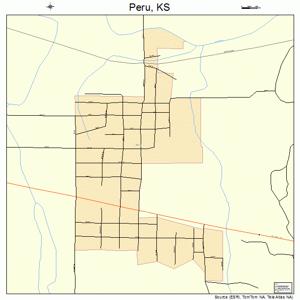 Peru, KS street map