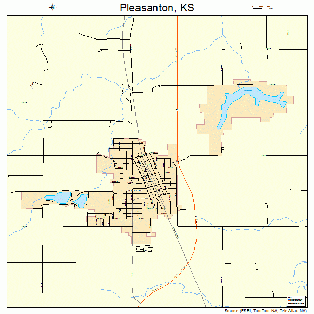 Pleasanton, KS street map