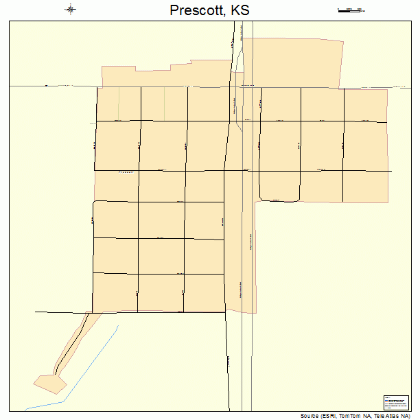 Prescott, KS street map