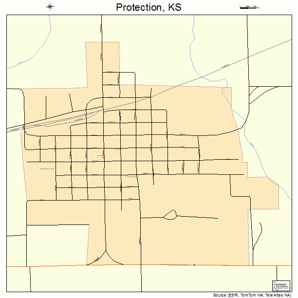 Protection, KS street map