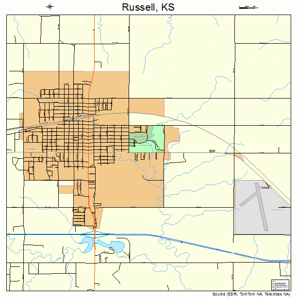Russell, KS street map
