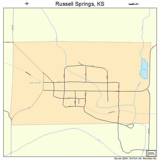 Russell Springs, KS street map