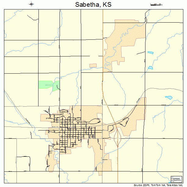 Sabetha, KS street map