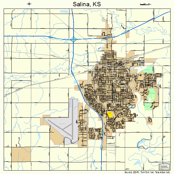 Salina, KS street map