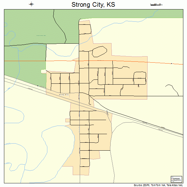 Strong City, KS street map