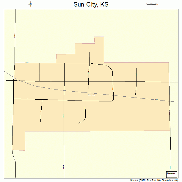 Sun City, KS street map