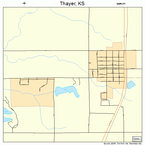 Thayer, KS street map