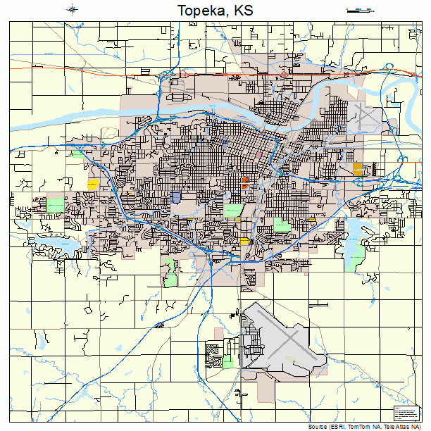 Topeka, KS street map