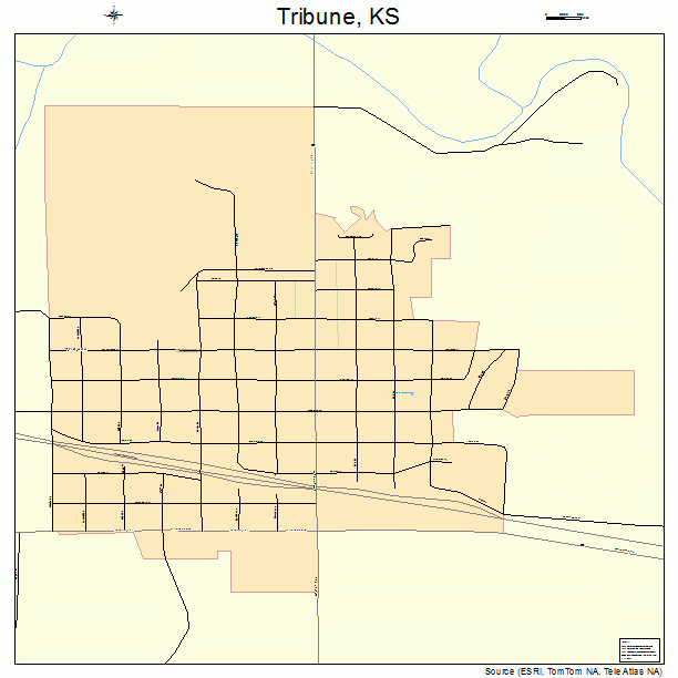 Tribune, KS street map