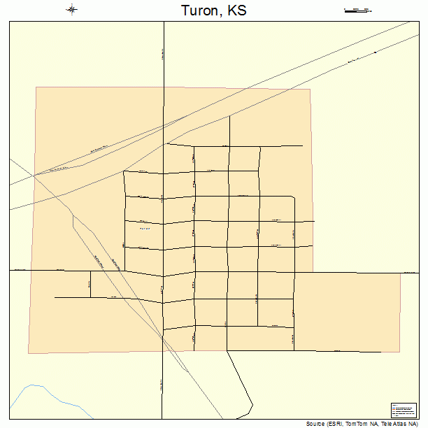 Turon, KS street map