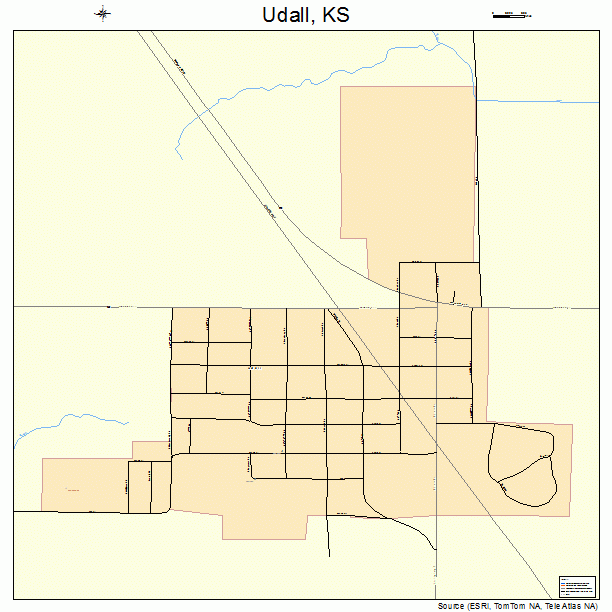 Udall, KS street map