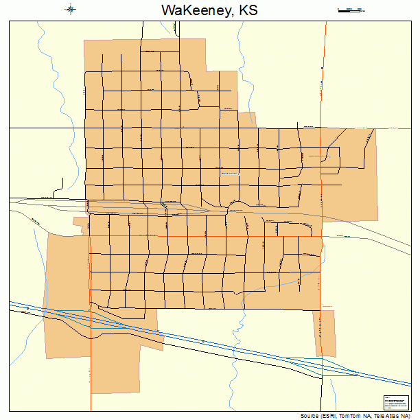 WaKeeney, KS street map