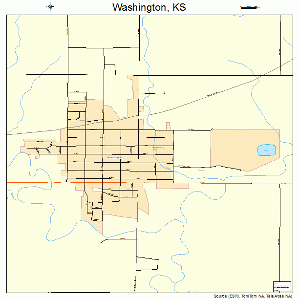 Washington, KS street map