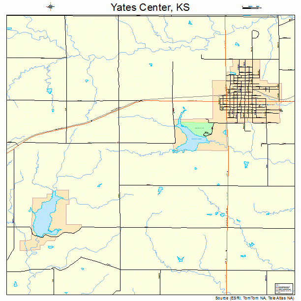 Yates Center, KS street map