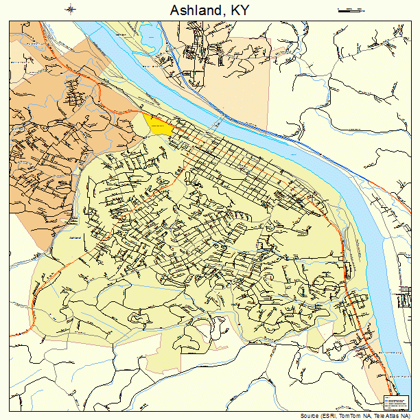 Ashland, KY street map