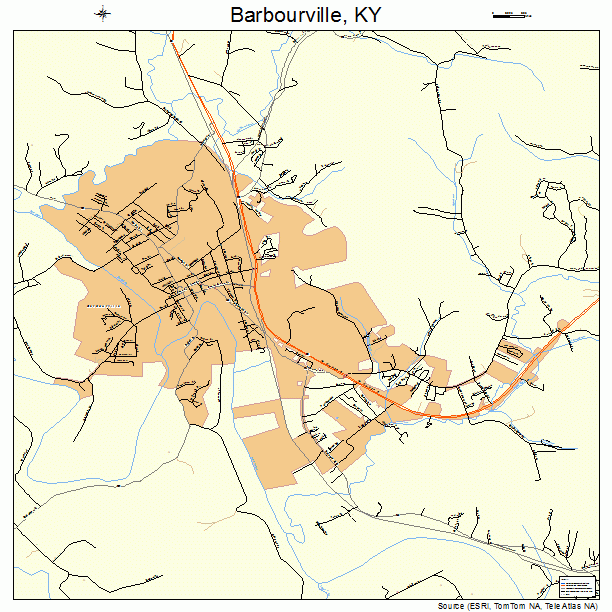 Barbourville, KY street map