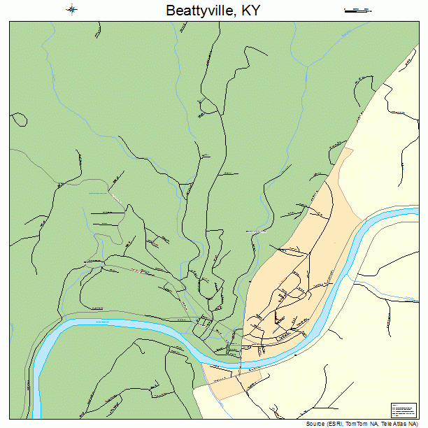 Beattyville, KY street map
