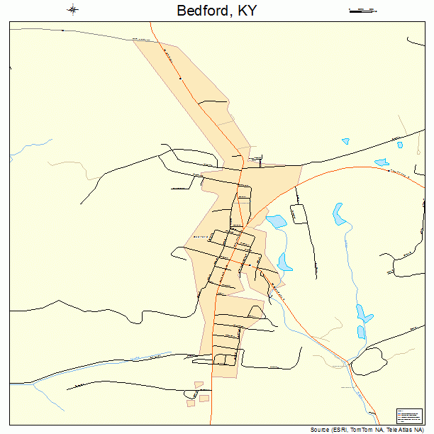 Bedford, KY street map