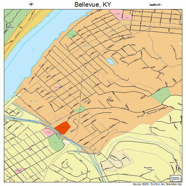 Bellevue, KY street map