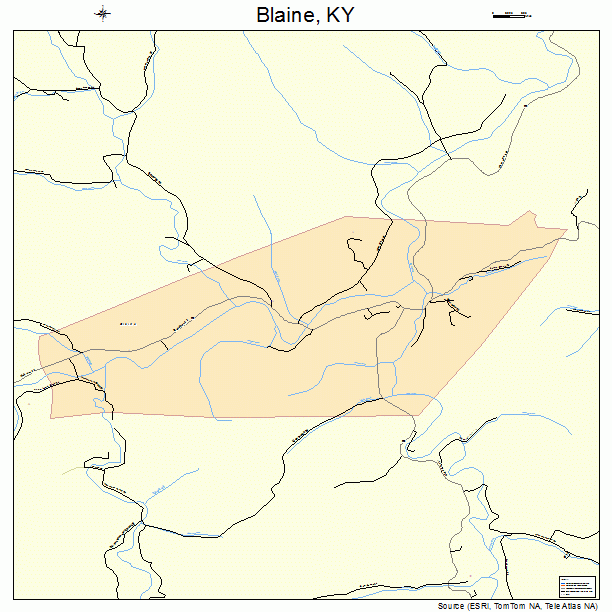 Blaine, KY street map