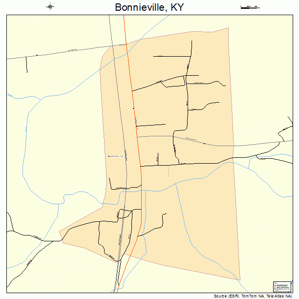 Bonnieville, KY street map