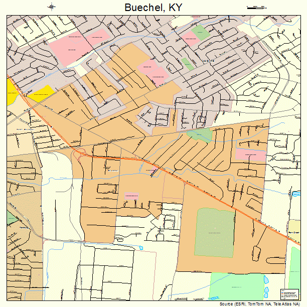 Buechel, KY street map
