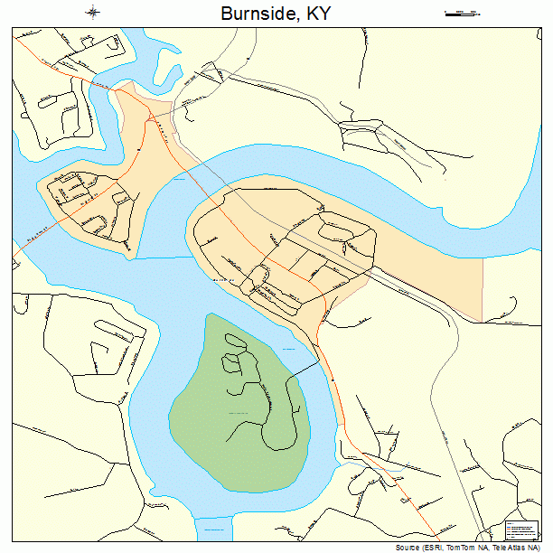 Burnside, KY street map