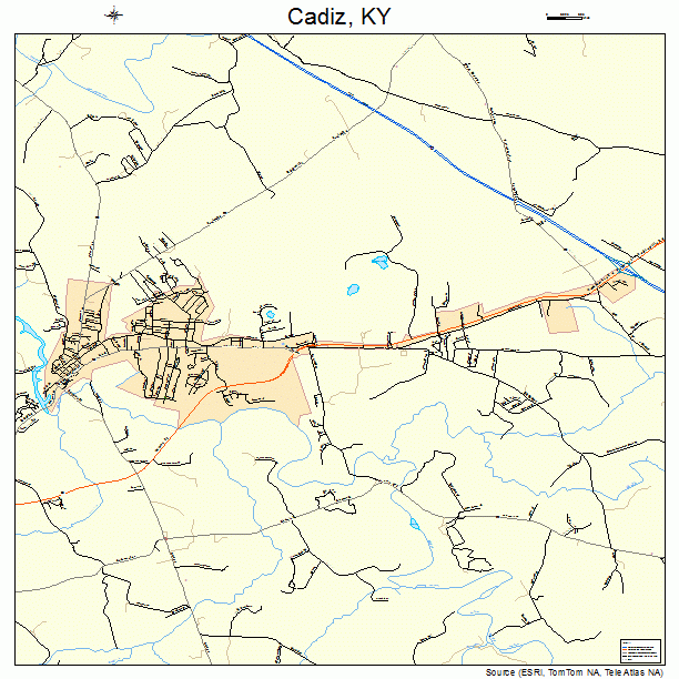 Cadiz, KY street map