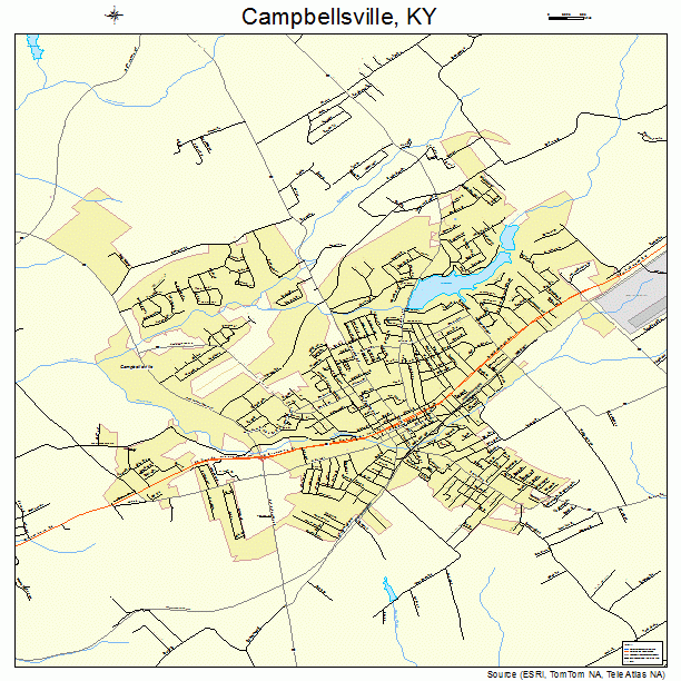 Campbellsville, KY street map