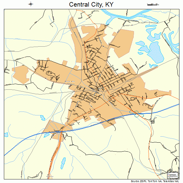Central City, KY street map