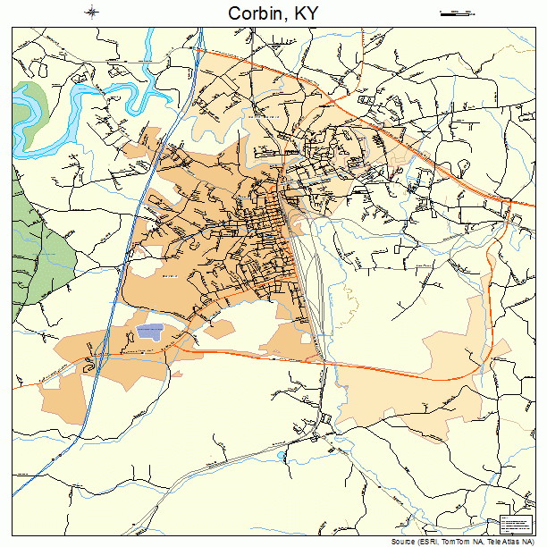 Corbin, KY street map