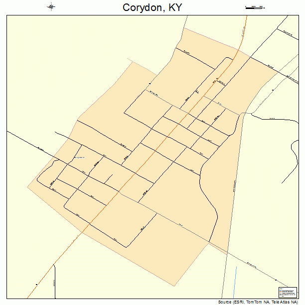 Corydon, KY street map