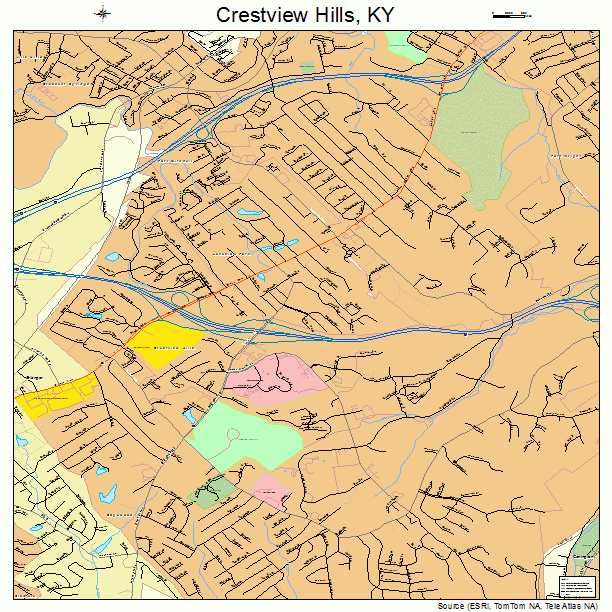 Crestview Hills, KY street map