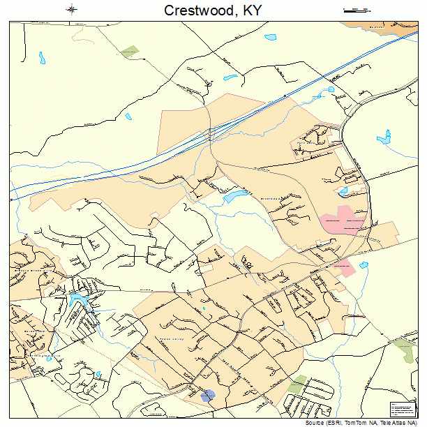 Crestwood, KY street map