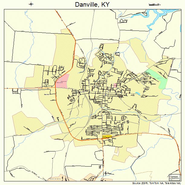 Danville, KY street map