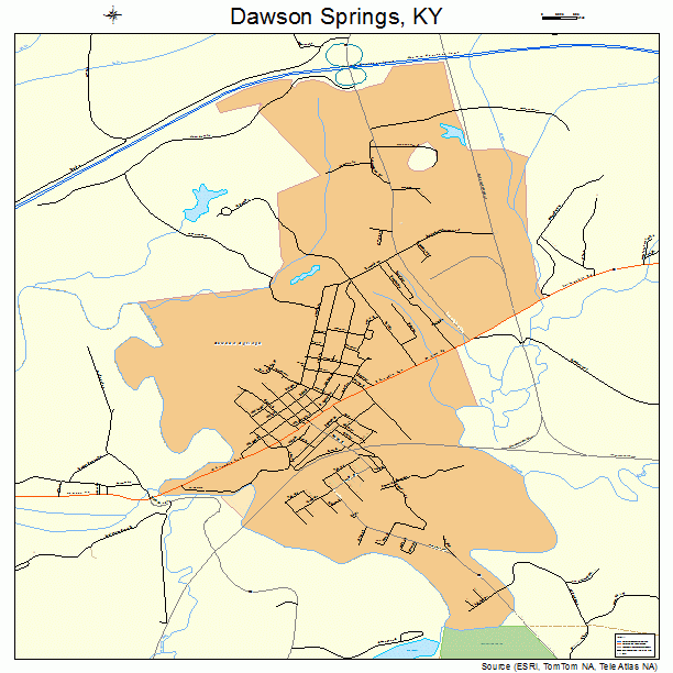 Dawson Springs, KY street map
