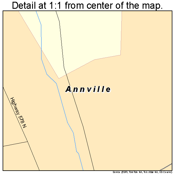 Annville, Kentucky road map detail