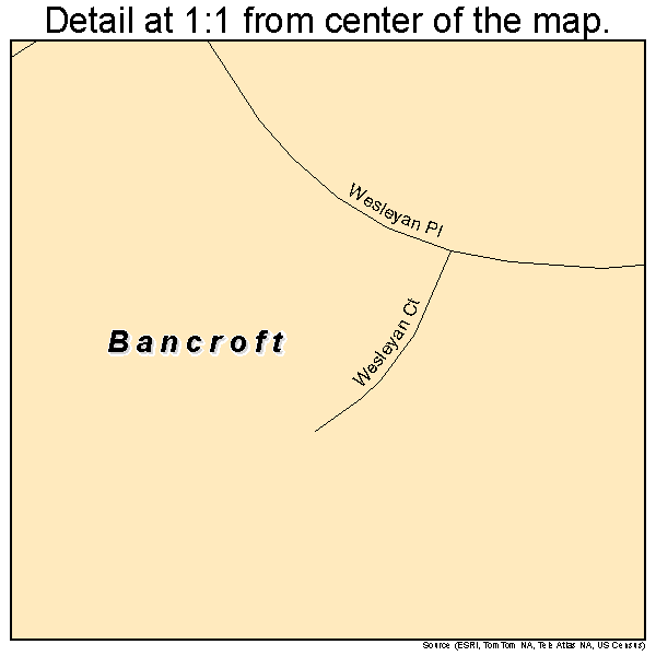 Bancroft, Kentucky road map detail