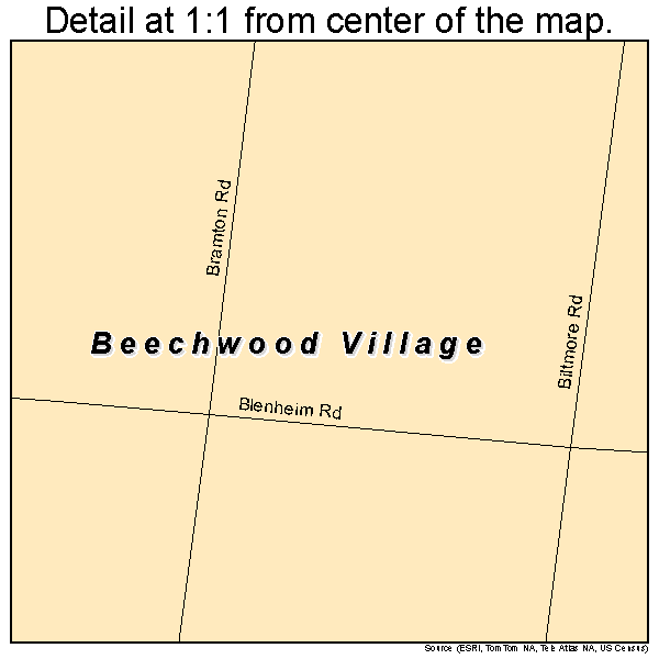 Beechwood Village, Kentucky road map detail