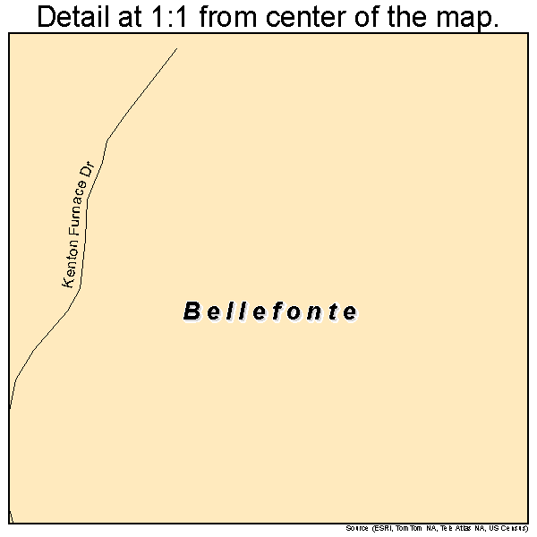 Bellefonte, Kentucky road map detail