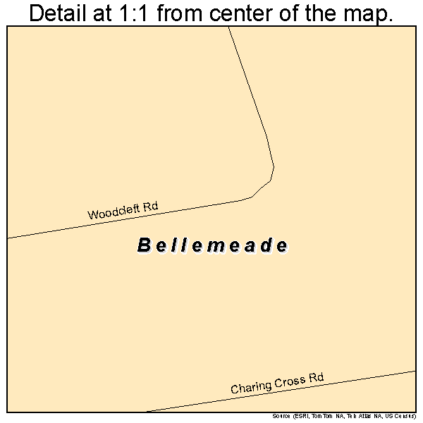 Bellemeade, Kentucky road map detail