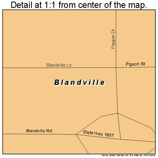Blandville, Kentucky road map detail